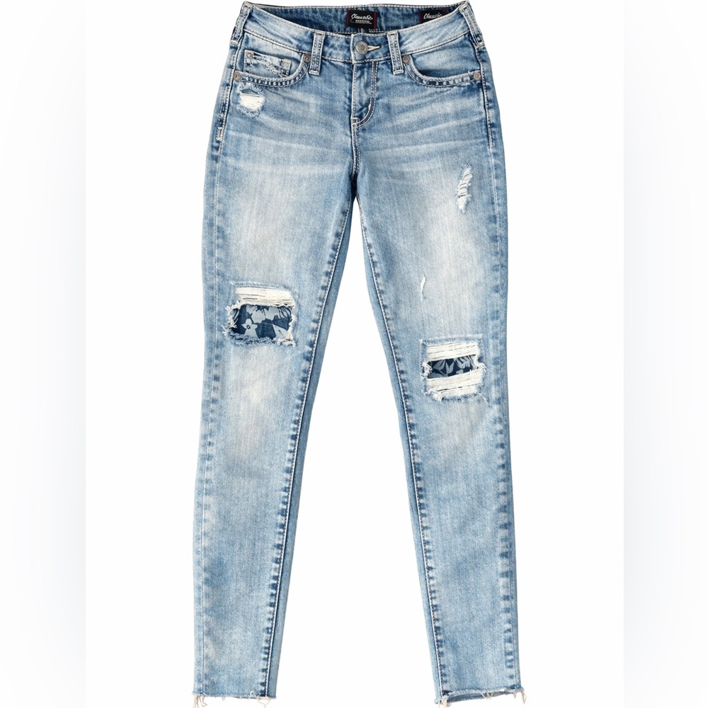 Silver Jeans Aiko Mid Rise Ankle Skinny Medium Wash SBB118 W26